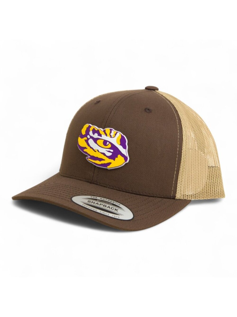 LSU Tiger Eye YP Classic Snapback Trucker Hat- Brown/ Tan
